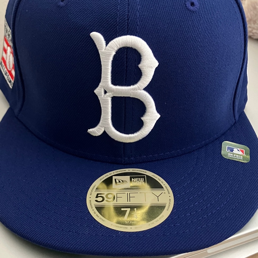 NWT Royal Blue Brooklyn Dodgers Cap with National Baseball Hall of Fame Patch